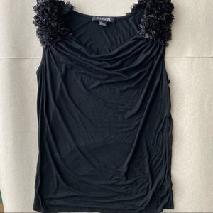 Forever 21 Black ruffled tank Size Small